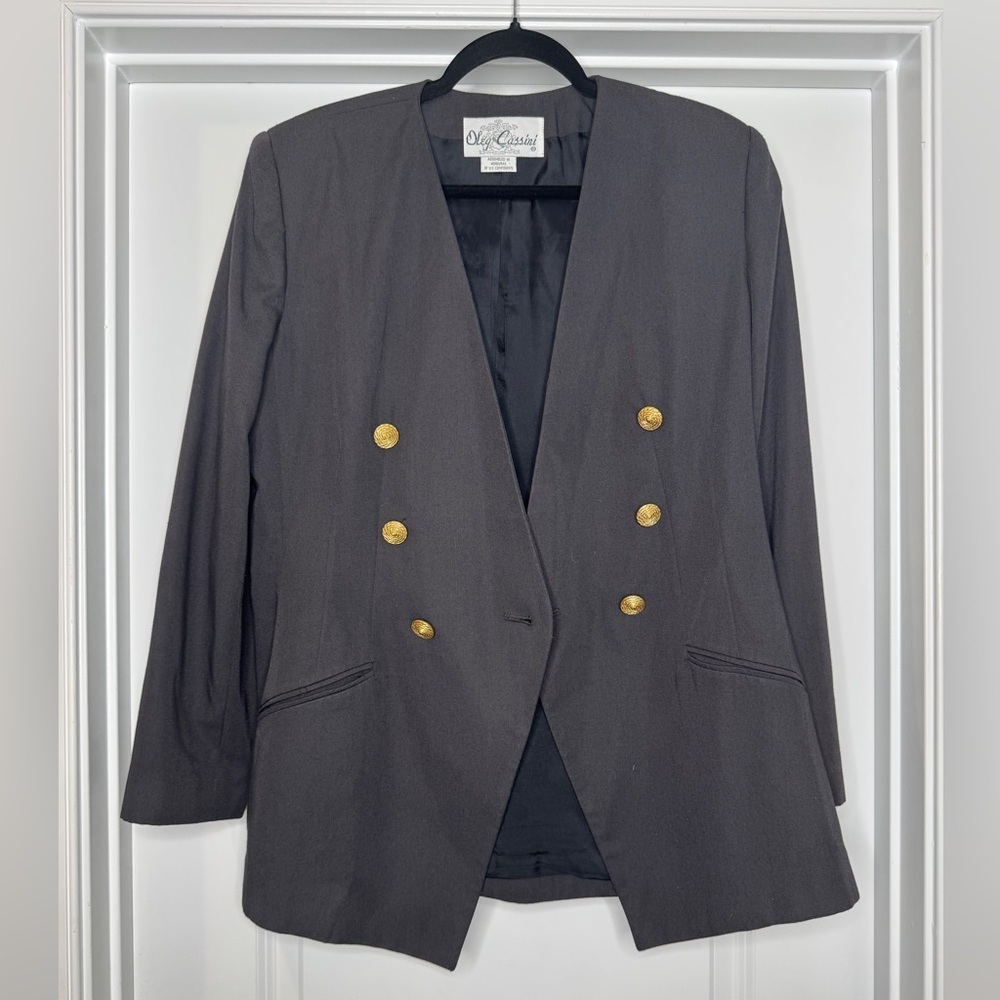 Vintage Oleg Cassini Single Button Blazer, Sz 12